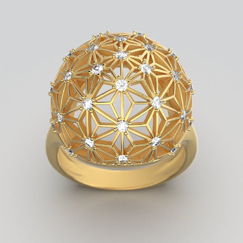 Anel Esférico com Zircónia