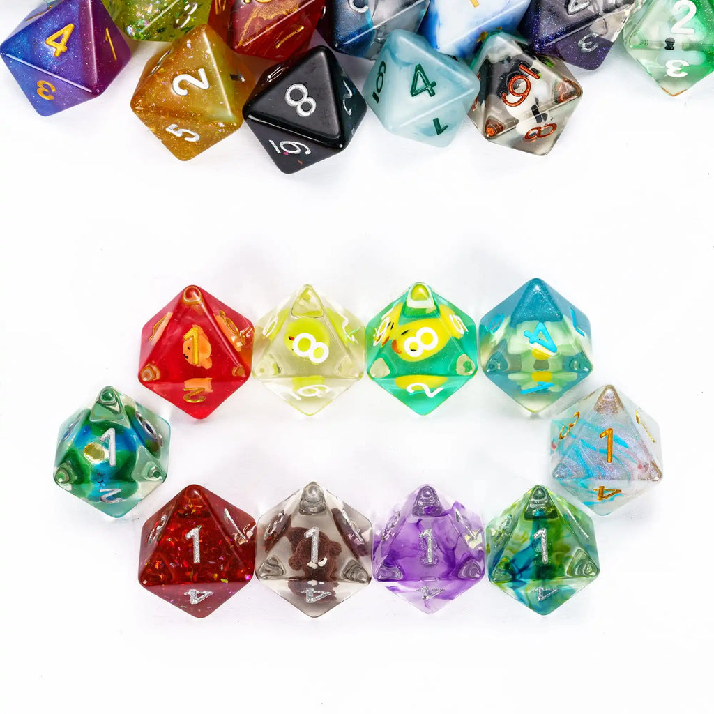 7Pcs/Set DND Random Color Dice Bulk D4 D6 D8 D10 D% D12 D20 Polyhedral Dice for Role Playing Board Games D&D Tabletop RPG