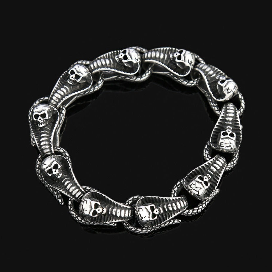 Pulseira Skull em Aço Inoxidável