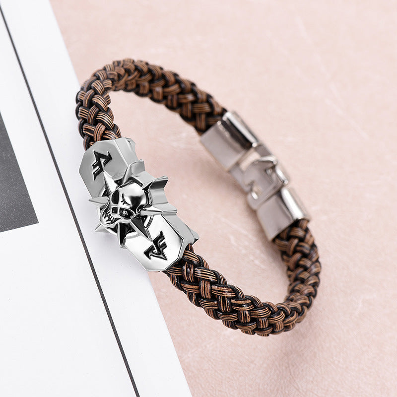 Leather Skull Bracelet