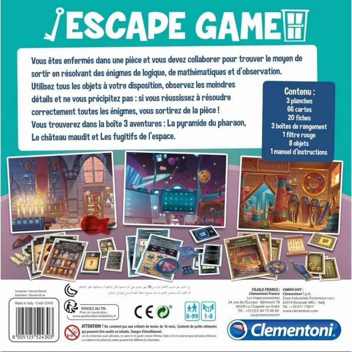 Clementoni 52430 Tabletop Escape Game