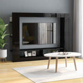 vidaXL TV Cabinet 152x22x113 cm Wood Derivatives Glossy Black