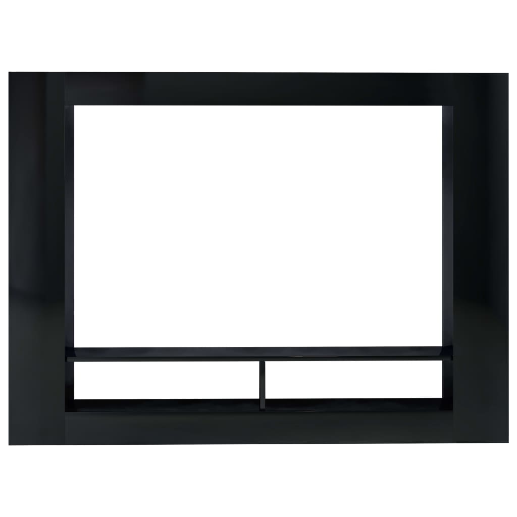 vidaXL TV Cabinet 152x22x113 cm Wood Derivatives Glossy Black