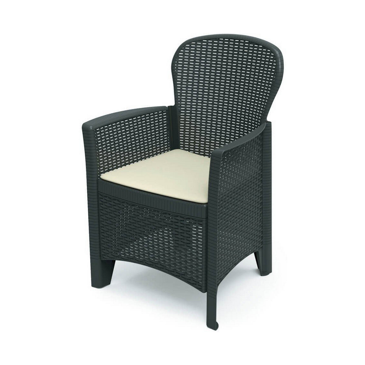 IPAE Progarden Folia Anthracite Garden Armchair, Polypropylene (60 x 58 x 89 cm)