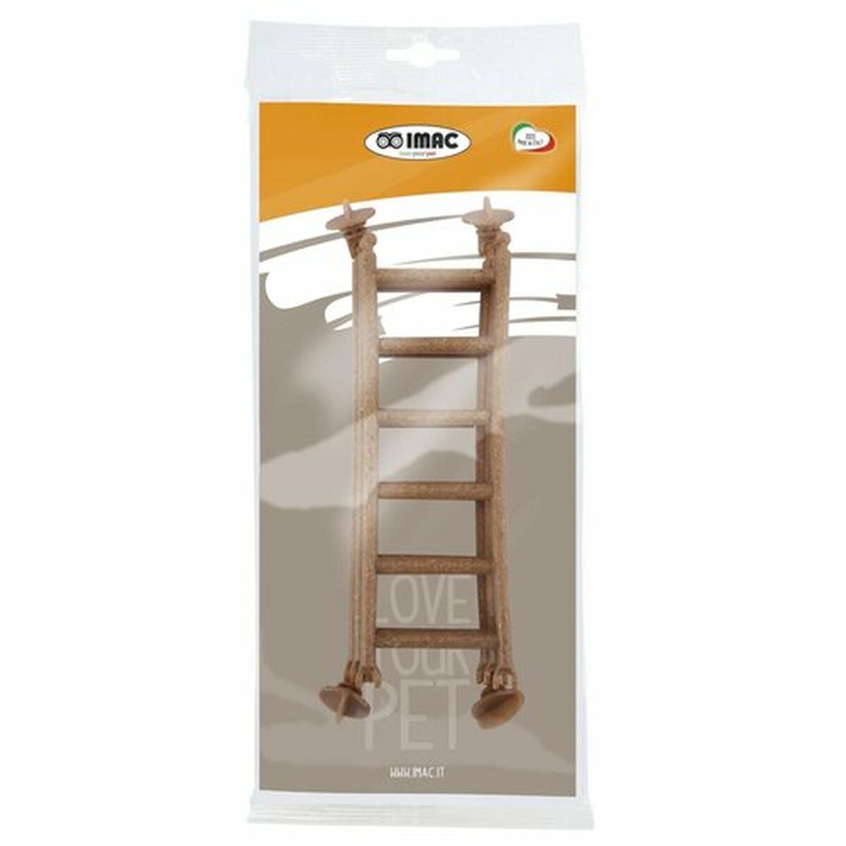 Accesorio de jaula IMAC 20,5 X 1 X 6,5 CM Collar de escalera Marrón