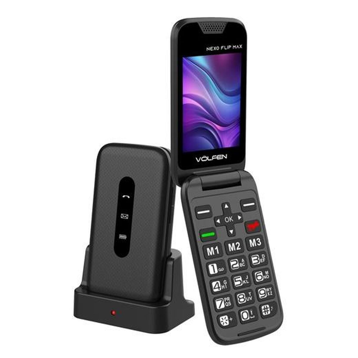Volfen Nexo Flip Cell Phone for Seniors, 64 MB RAM, 2.8"