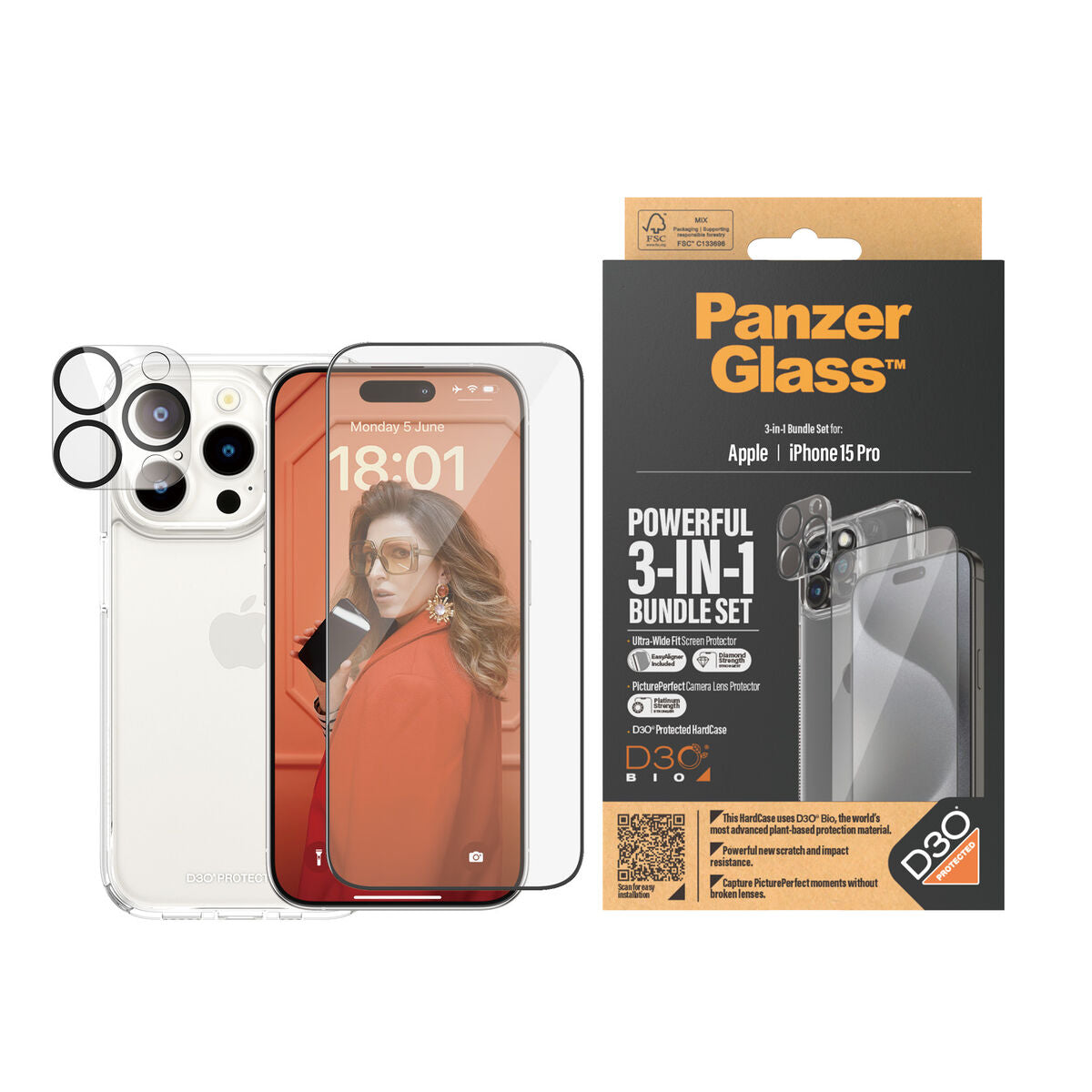 Panzer Glass B1173+2810 screen protector for Apple iPhone 15 Pro