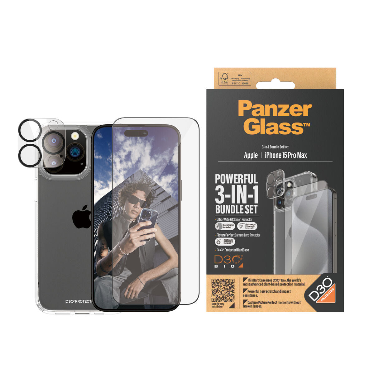 Panzer Glass B1175+2812 screen protector for Apple iPhone 15 Pro Max