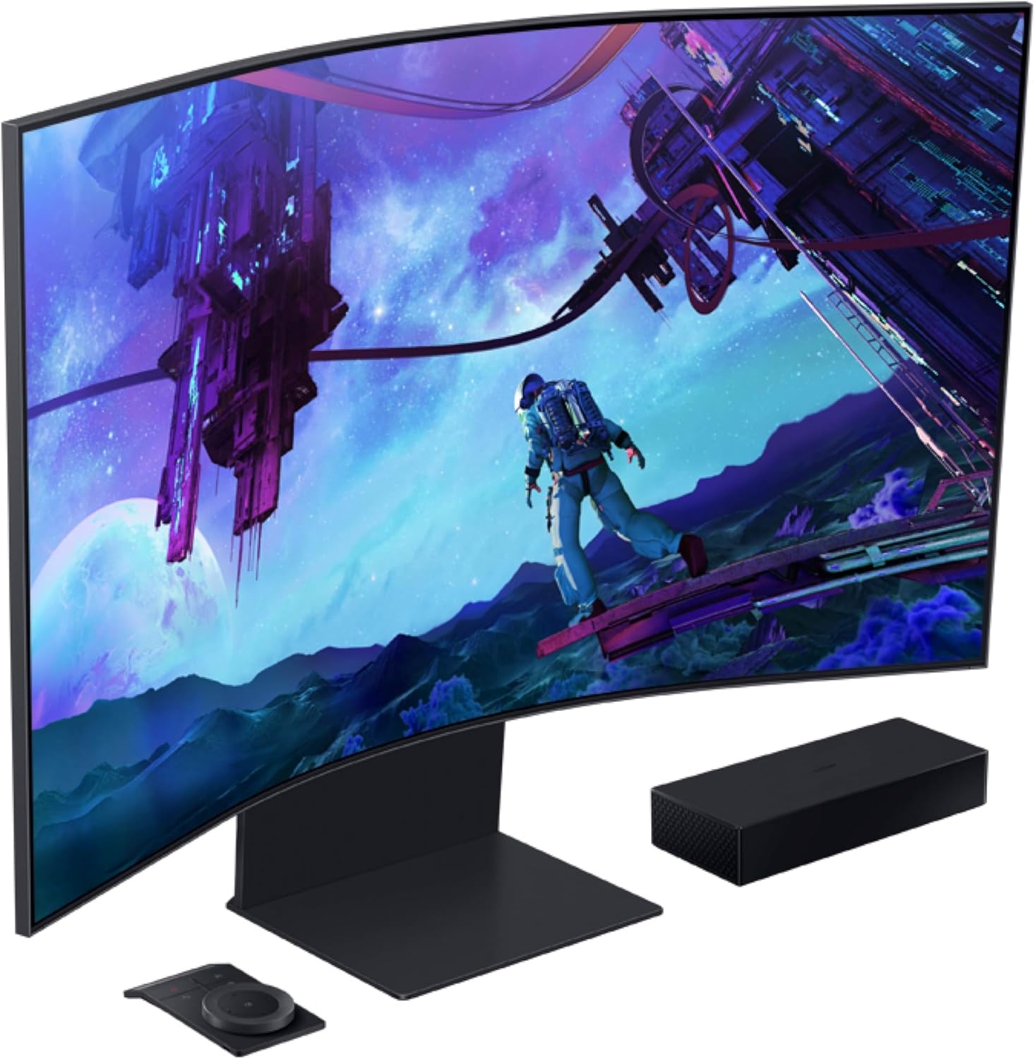 Samsung 55" Odyssey Ark 2nd Gen 4K UHD 1000R Curved Gaming Monitor, 165Hz, 1ms, 4 Input Multi View, Quantum Mini-LED, AMD FreeSync Premium Pro, HDR 10+, Height Adjustable Screen, LS55CG970NNXGO
