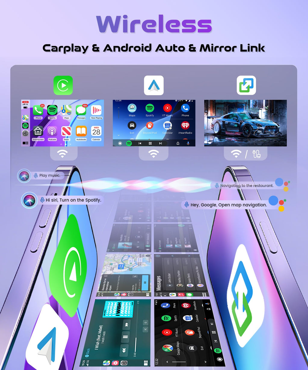 4G+64G Wireless Carplay Android Car Radio for Seat Leon 2 MK2 2005-2012 9 Inch Touchscreen Car Radio with Android Auto GPS Navi WiFi Mirror Link Bluetooth FM/RDS/32EQ/USB/SWC Rear Camera