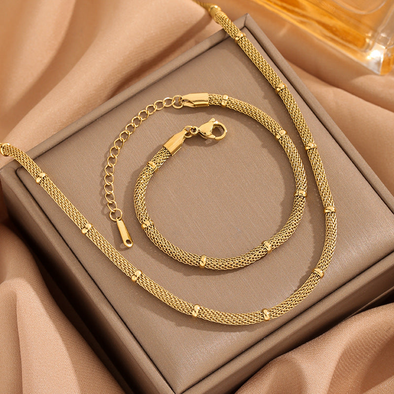 Colar e Pulseira em Aço Inoxidável