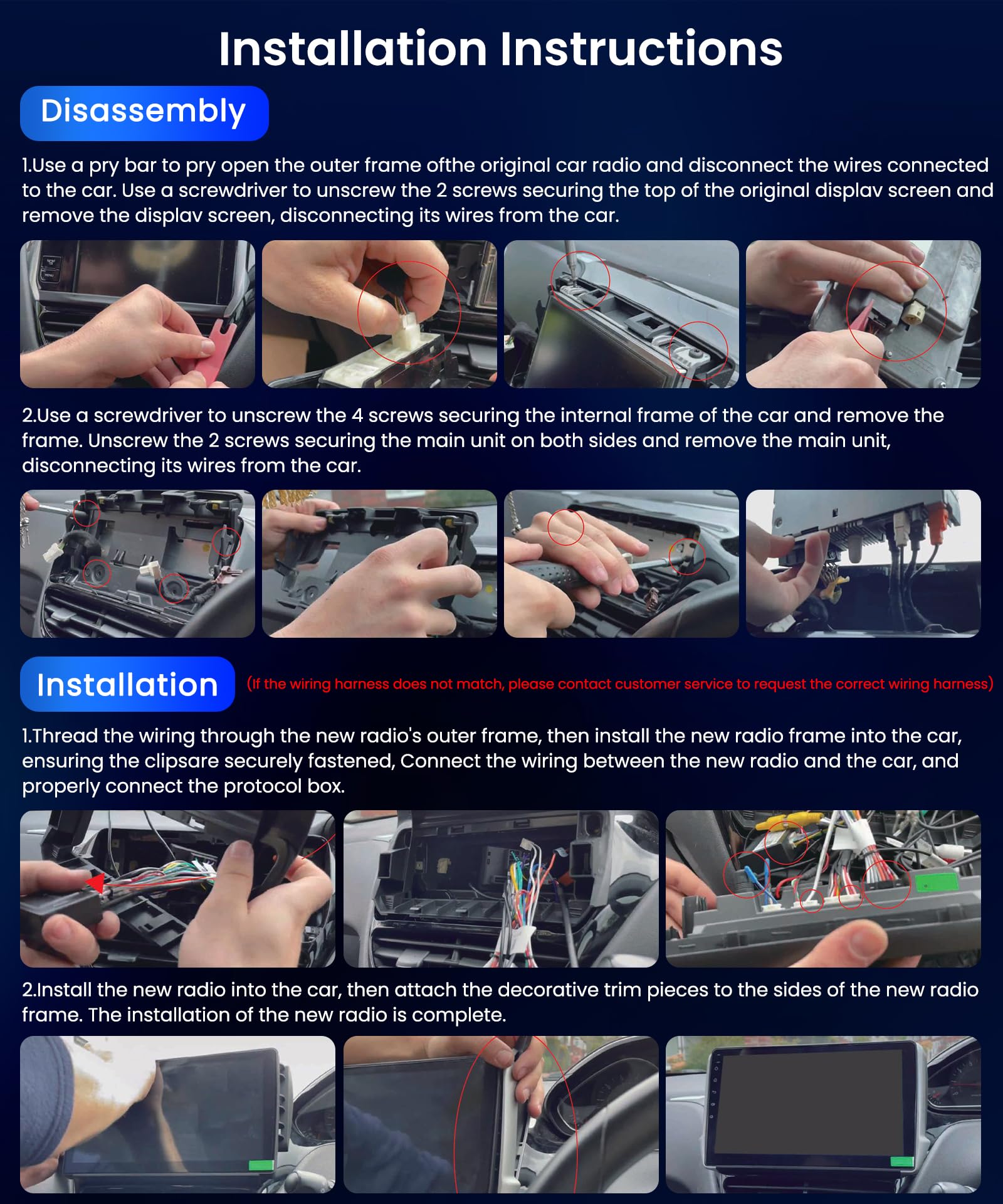 2G+64G Wireless Carplay Android 13 Car Radio 2 Din for Peugeot 2008 208 2012-2018 with Android Auto GPS Navi WiFi 10.1 Inch Car Radio with Bluetooth FM/RDS Radio USB/EQ/SWC Rear Camera