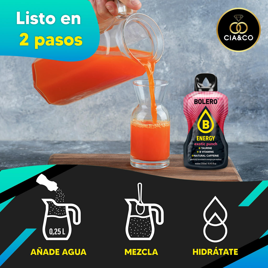 57 x Bolero Drinks MIX VARIETY FLAVORS (57x9 grs) - Healthy and Natural Hydration - Water Alternative with Vitamin C and Stevia Extract + 50 Healthy Nuggets Cia&Co