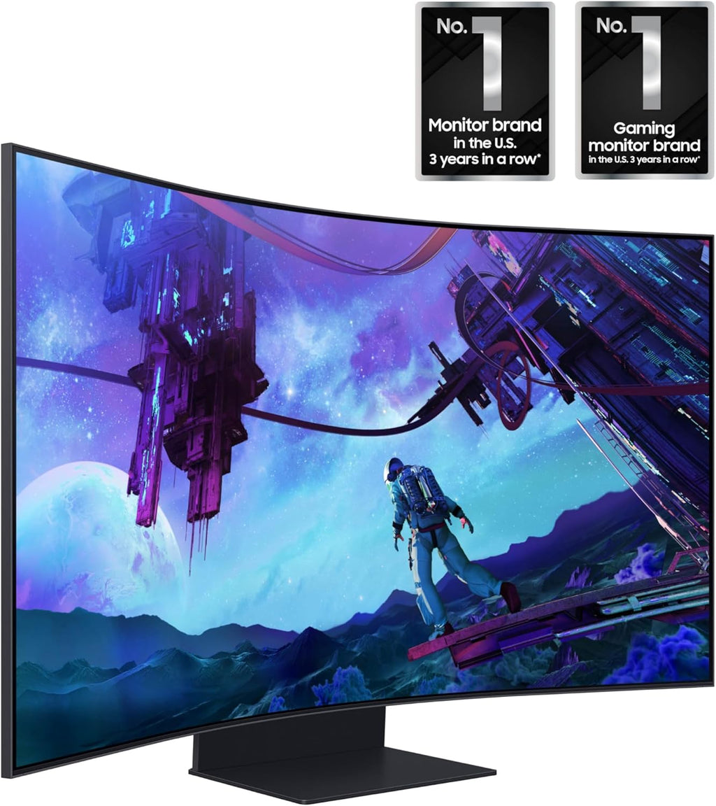 Samsung 55" Odyssey Ark 2nd Gen 4K UHD 1000R Curved Gaming Monitor, 165Hz, 1ms, 4 Input Multi View, Quantum Mini-LED, AMD FreeSync Premium Pro, HDR 10+, Height Adjustable Screen, LS55CG970NNXGO