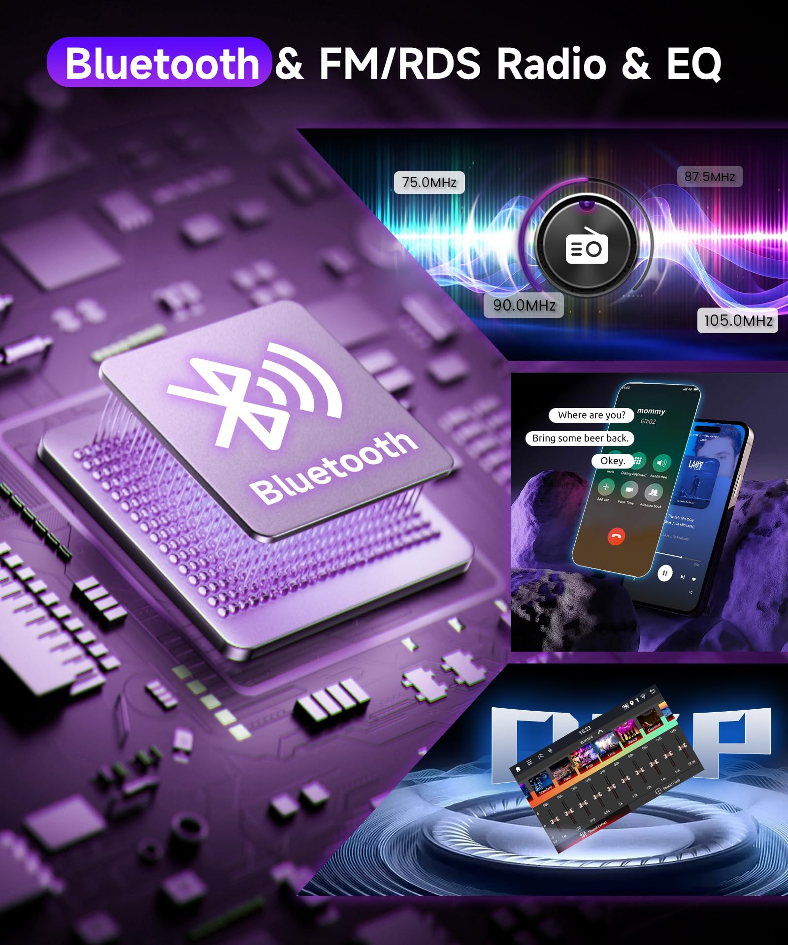 4G+64G Wireless Carplay Android 13 Car Radio 2 Din for Chevrolet Aveo Captiva Epica Holden Daewoo Pontiac 7 Inch Car Radio with Android Auto GPS Navi WiFi Bluetooth FM/RDS Rear Camera