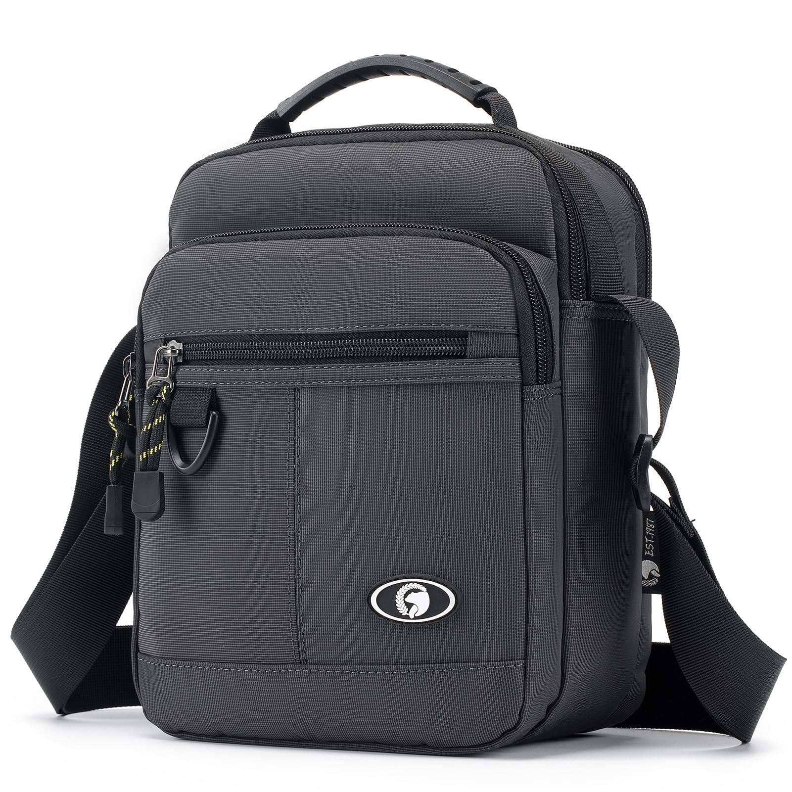 SPAHER Bolsa de tiracolo homem mala de mensageiro homem casual malas de mão nylon impermeável negócio mala cavalheiro malas homem bolsa para iPad Bolsas de couro para homens, Preto, Utilitário