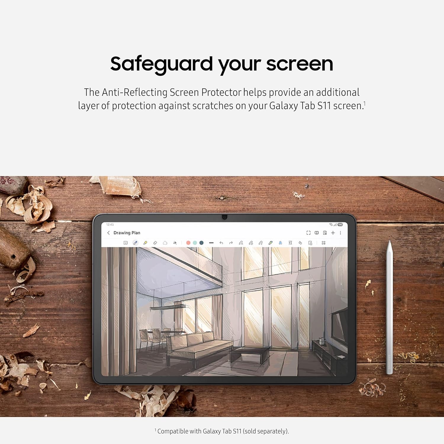 SAMSUNG Galaxy Tab S11 Anti-Reflecting Screen Protector, Easy to Attach, Durable and Responsive, US Version, Transparent