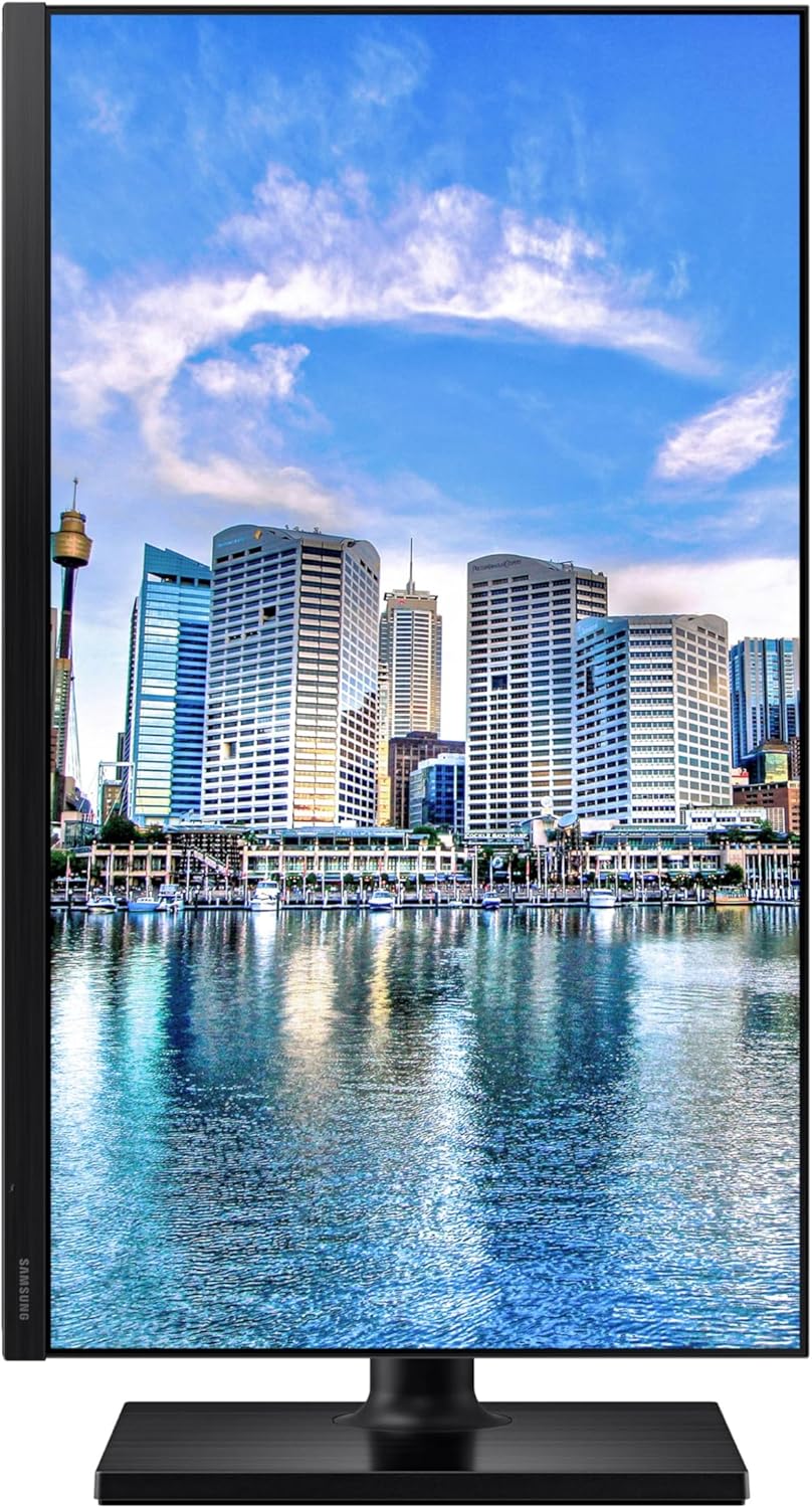 SAMSUNG FT45 Series 24-Inch FHD 1080p Computer Monitor, 75Hz, IPS Panel, HDMI, DisplayPort, USB Hub, Height Adjustable Stand, 3 Yr WRNTY (LF24T454FQNXGO),Black