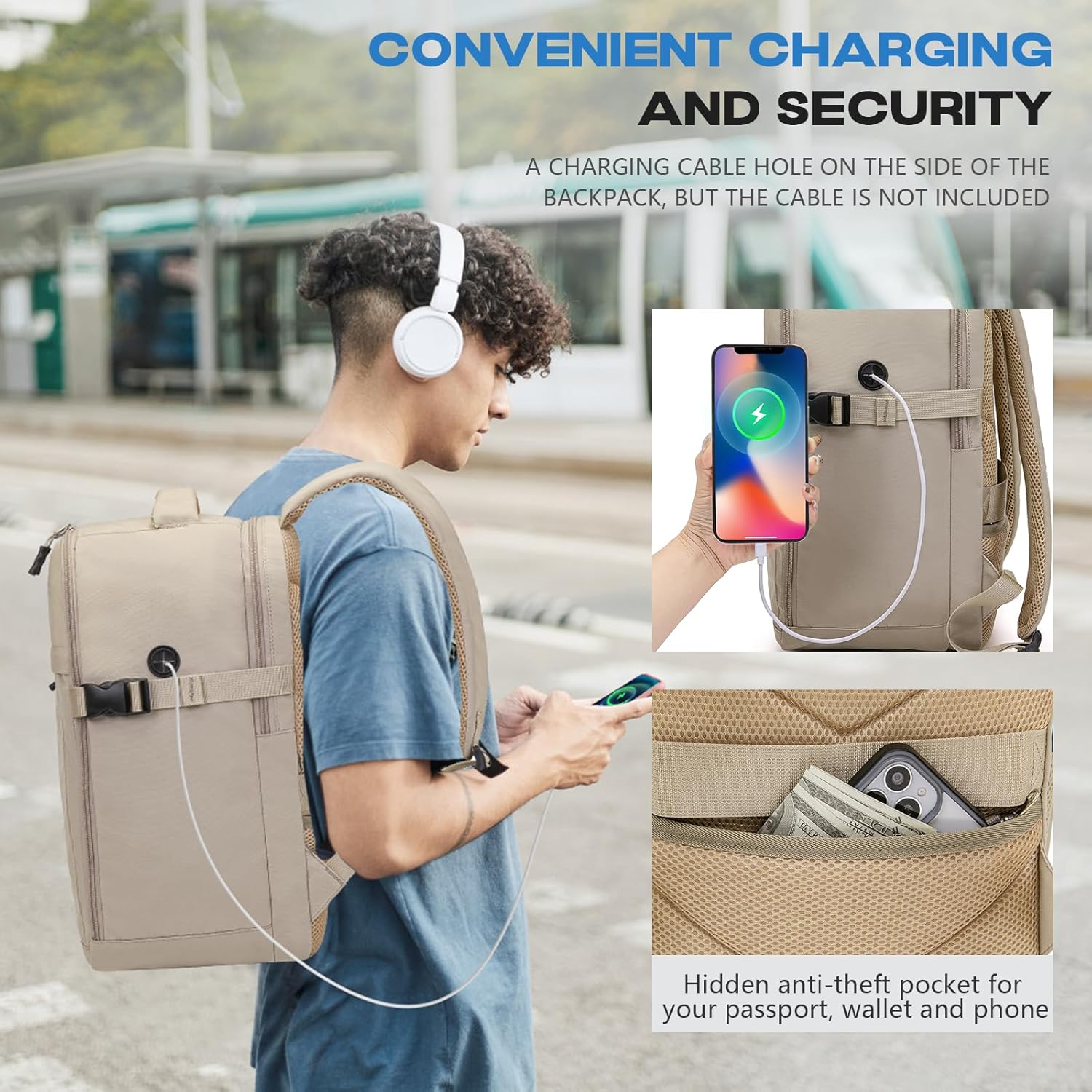 Mochila Viaje Cabina Avion 40x20x25 Mochila 40x30x20 para Ryanair Wizz Air Vueling Easyjet Equipaje de Mano Bolsa Antirrobo Resistente Al Agua