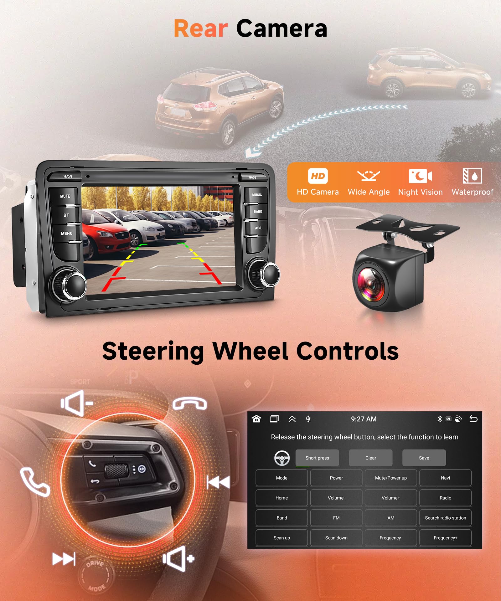 6G+128G 8 Core Wireless Carplay Android Car Radio for Audi A3 8P A3 8P1 S3 RS3 8P RS3 Sportback 7 Inch Car Radio Android Auto GPS Navi WiFi Mirror Link Bluetooth FM/RDS/DSP Rear Camera