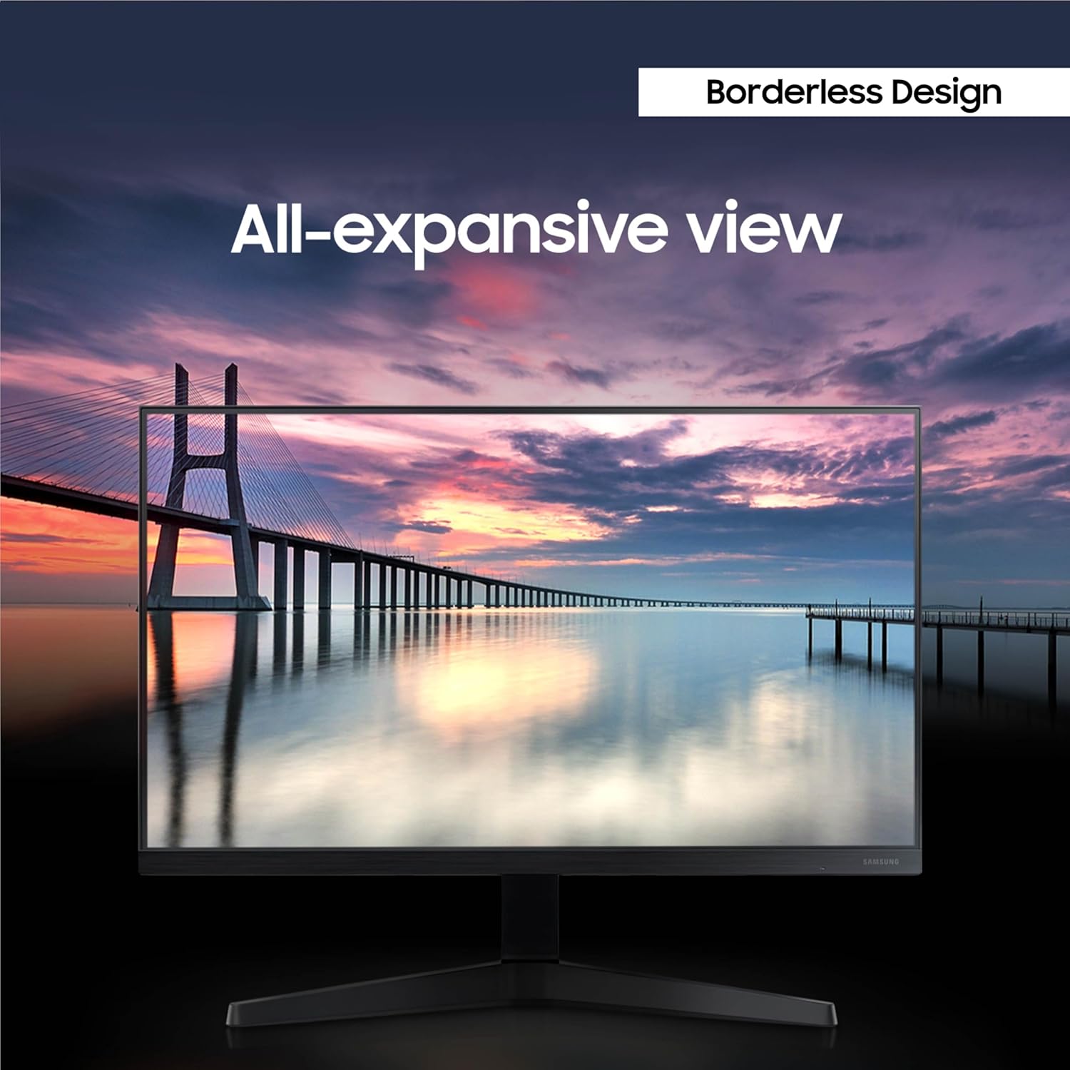 Samsung 27' T35F Series FHD 1080p Computer Monitor, 75Hz, IPS Panel, HDMI, VGA (D-Sub), AMD FreeSync, Wall Mountable, Game Mode, 3-Sided Border-Less, Eye Care, LF27T350FHNXZA