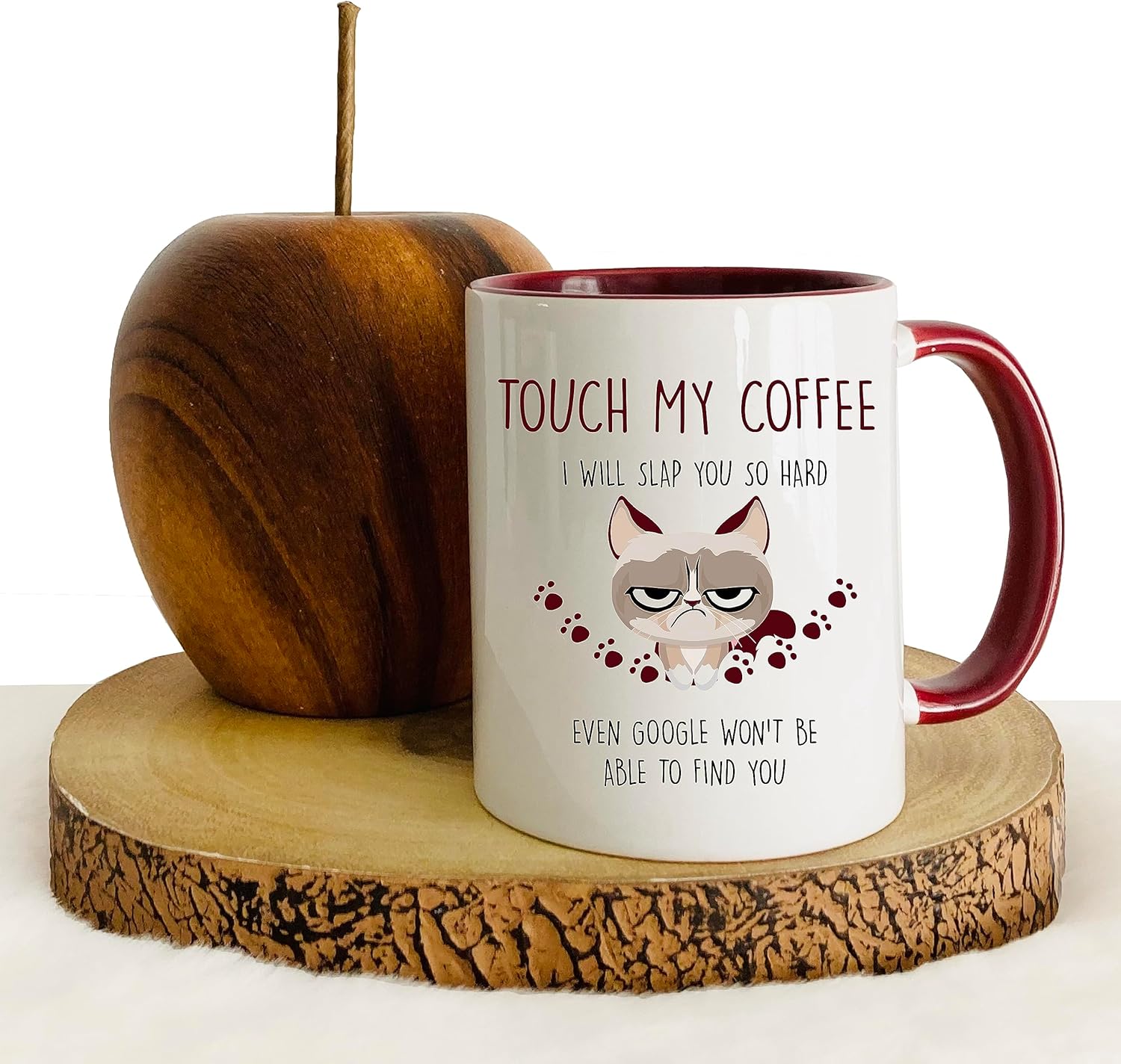 Caneca de gato | Touch My Coffee | Presentes para mãe | Presentes de aniversário para mulheres | Caneca de café para gatos | Canecas sarcásticas grosseiras | Canecas de gato para mulheres e homens |
