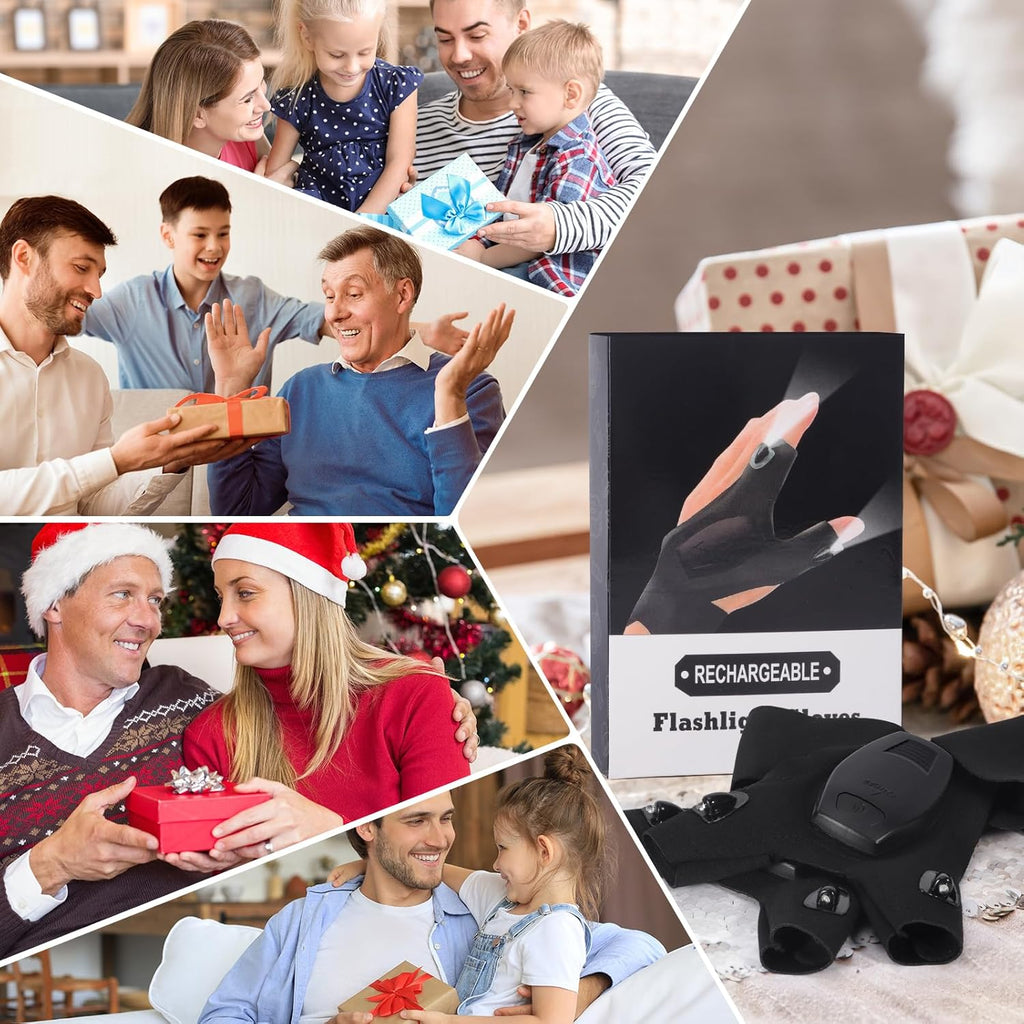 1 Pair of LED Flashlights, Gifts for Men, Fishing Gloves, Gifts for Men, Birthday Gifts Gadgets for Men, Gifts for Dad, Advent Calendar