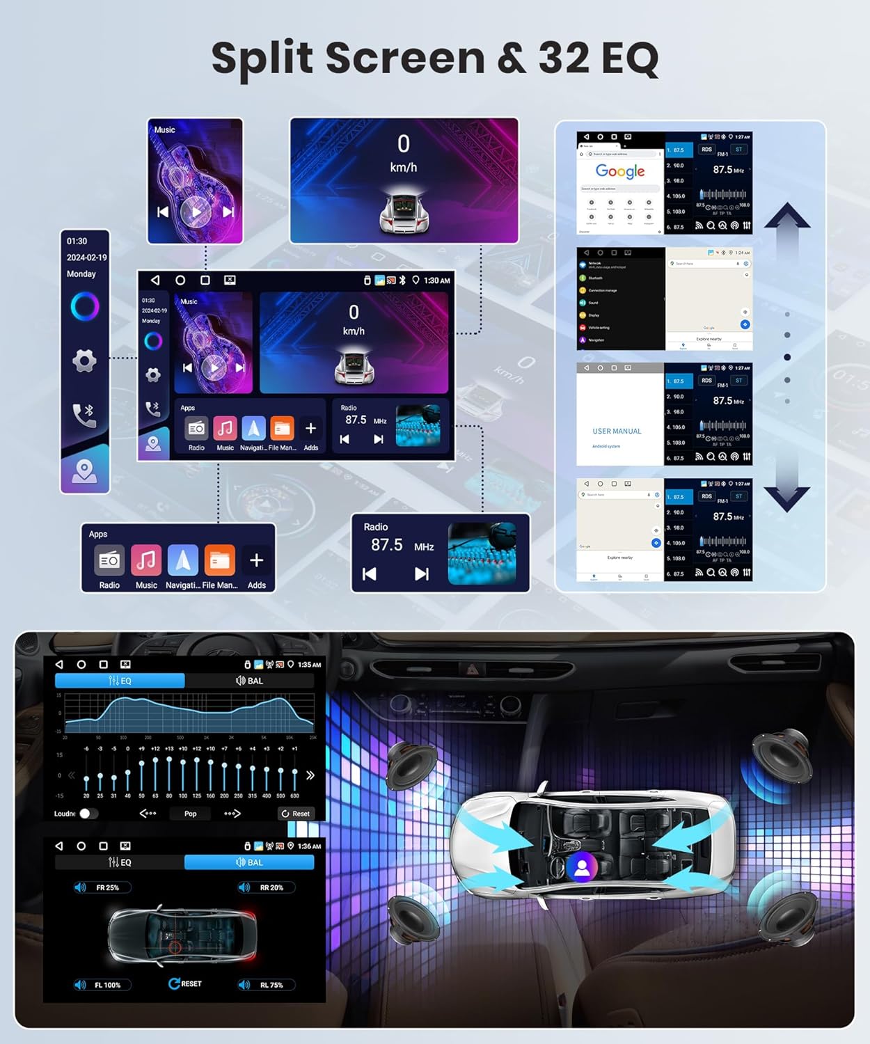 4G+64G Wireless Carplay Android 13 Car Radio for Ford Focus Mk2 Mk3 Exi MT 2 3 2004-2011 9 Inch with Android Auto Navi GPS WiFi Bluetooth FM/RDS/Dab/DVR/SWC Rear Camera