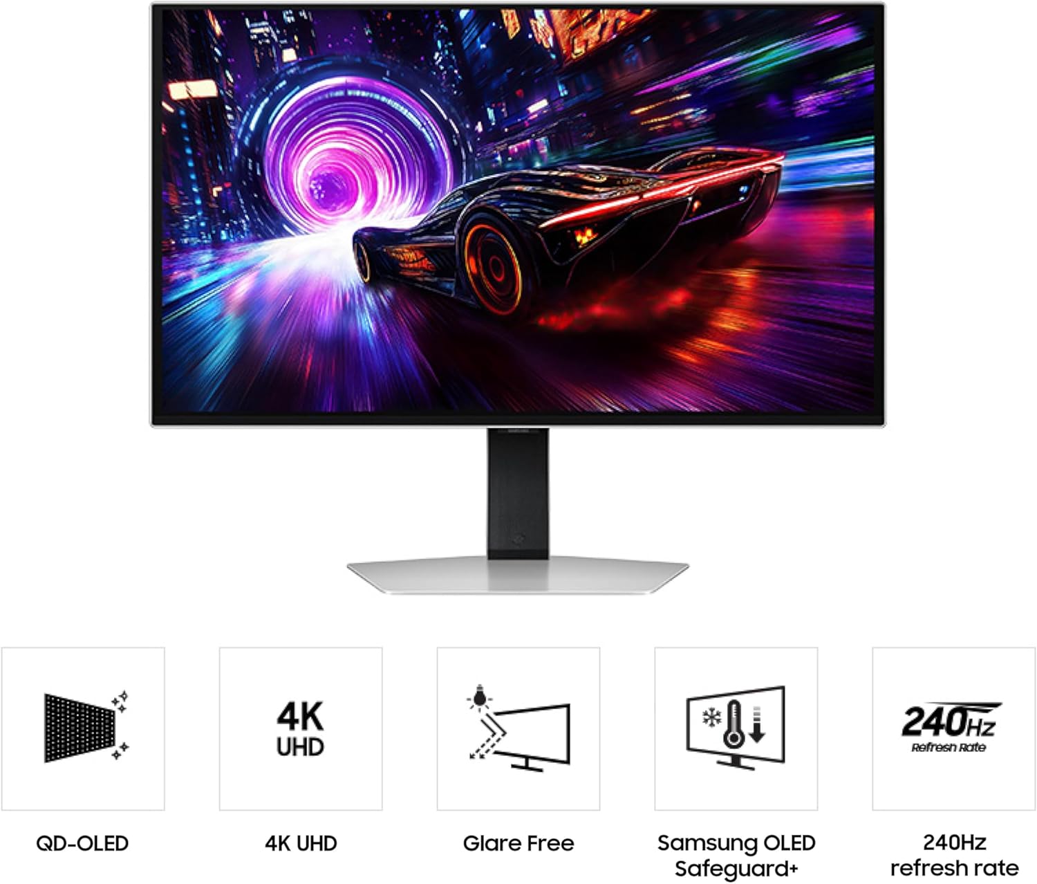 SAMSUNG 27-inch Odyssey QD-OLED G8 (G81SF), 4K, 240Hz, Gaming Monitor, 0.03ms Response Time, DisplayHDR True Black 400, AMD FreeSync™ Premium Pro, Ergonomic Stand, LS27FG810SNXZA, 2025