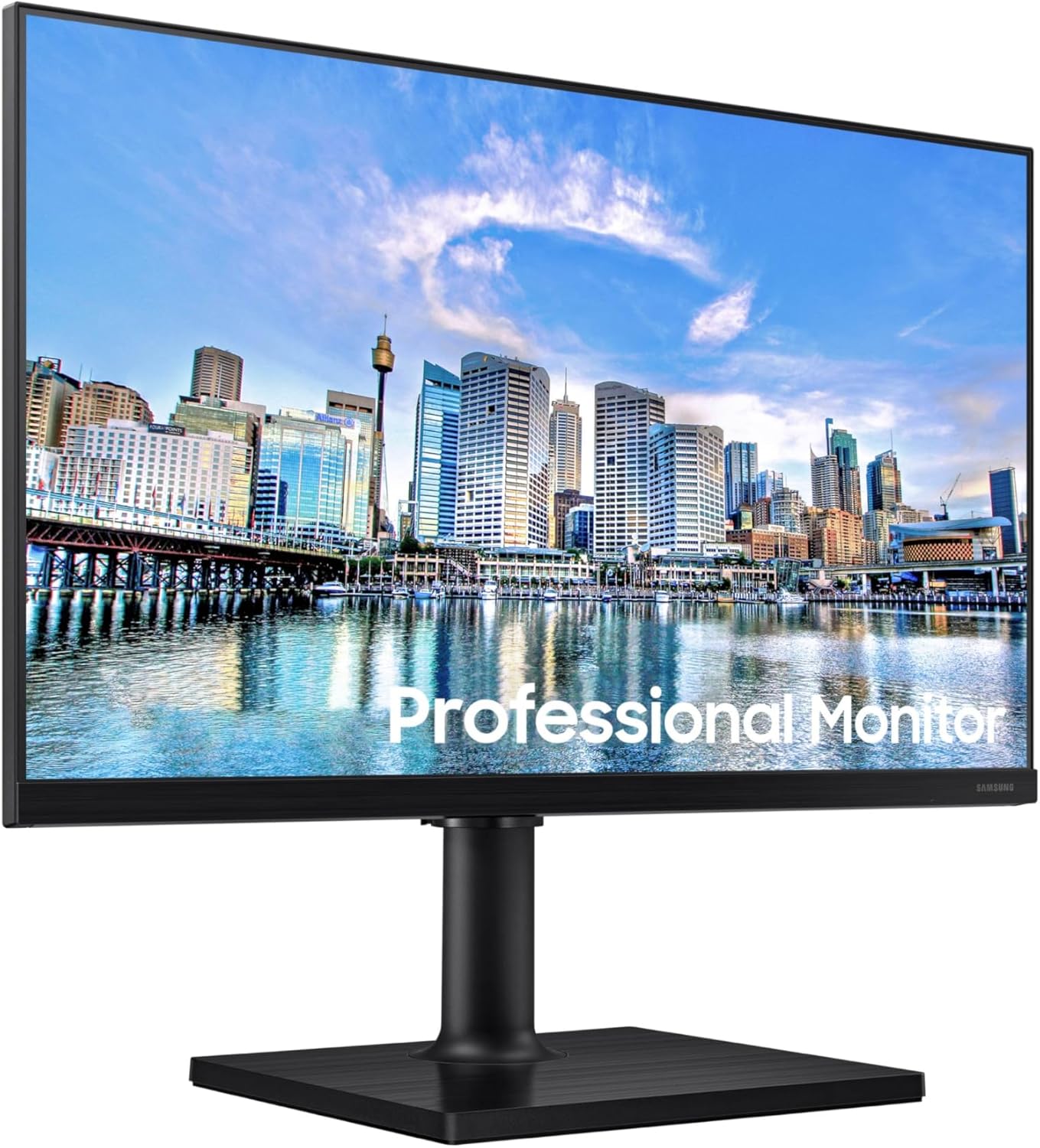 SAMSUNG FT45 Series 24-Inch FHD 1080p Computer Monitor, 75Hz, IPS Panel, HDMI, DisplayPort, USB Hub, Height Adjustable Stand, 3 Yr WRNTY (LF24T454FQNXGO),Black