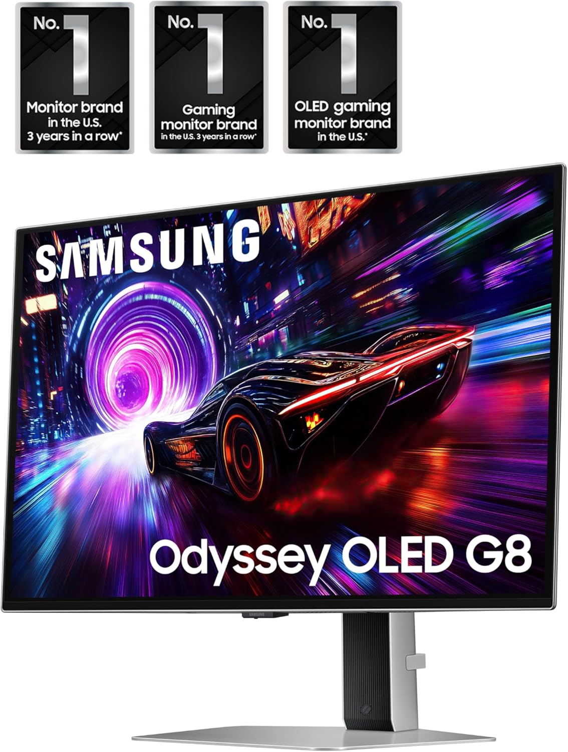 SAMSUNG 27-inch Odyssey QD-OLED G8 (G81SF), 4K, 240Hz, Gaming Monitor, 0.03ms Response Time, DisplayHDR True Black 400, AMD FreeSync™ Premium Pro, Ergonomic Stand, LS27FG810SNXZA, 2025