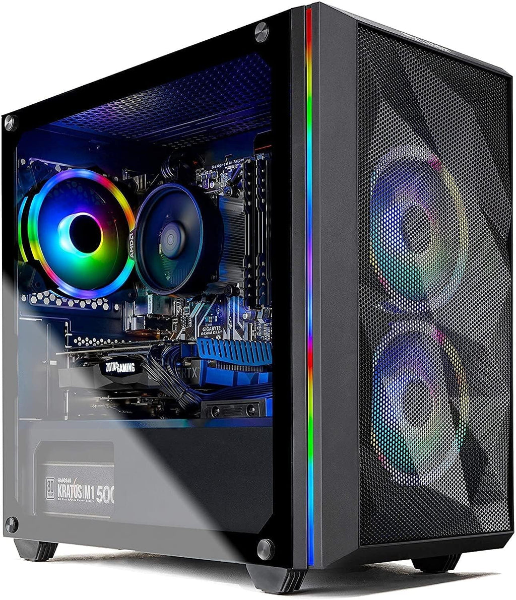 Skytech Gaming Azure 3 Gaming PC, AMD Ryzen 7 9700X 3.8GHz, NVIDIA RTX 5060, 1TB NVMe SSD, 32GB DDR5 RAM 6000, 850W Gold ATX 3 PSU, 360 ARGB AIO, Wi-Fi, Win 11, Desktop