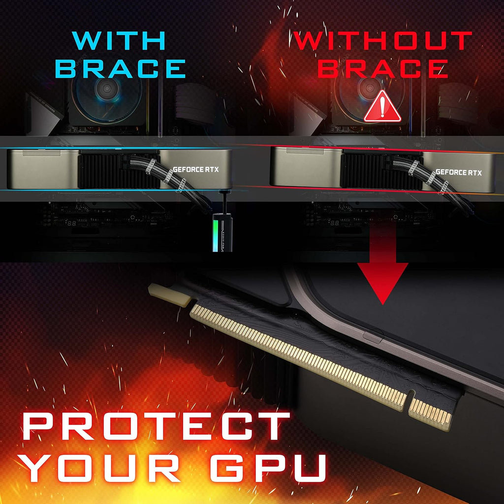 EZDIY-FAB Suporte de suporte de GPU, 5 V 3 PIN ARGB placa gráfica GPU brace suporte altura ajustável, suporte de Sag/capa para cartão de vídeo