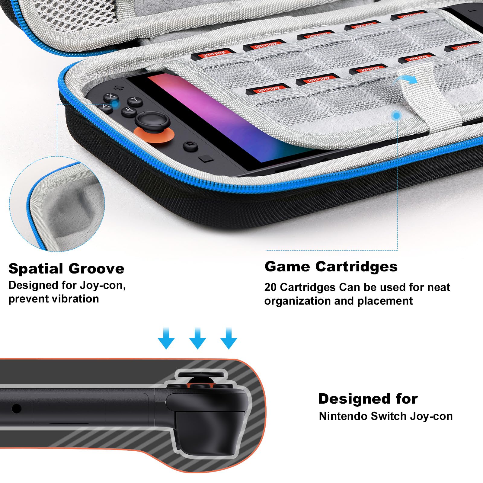 Lmcpa Funda para Consola Nintendo Switch 2 2025, Bolsa de Viaje con 20 Cartuchos de Juego, Estuche Rígido Portátil Protector para Consola 2025 Nintendo Switch 2 Accesorios,