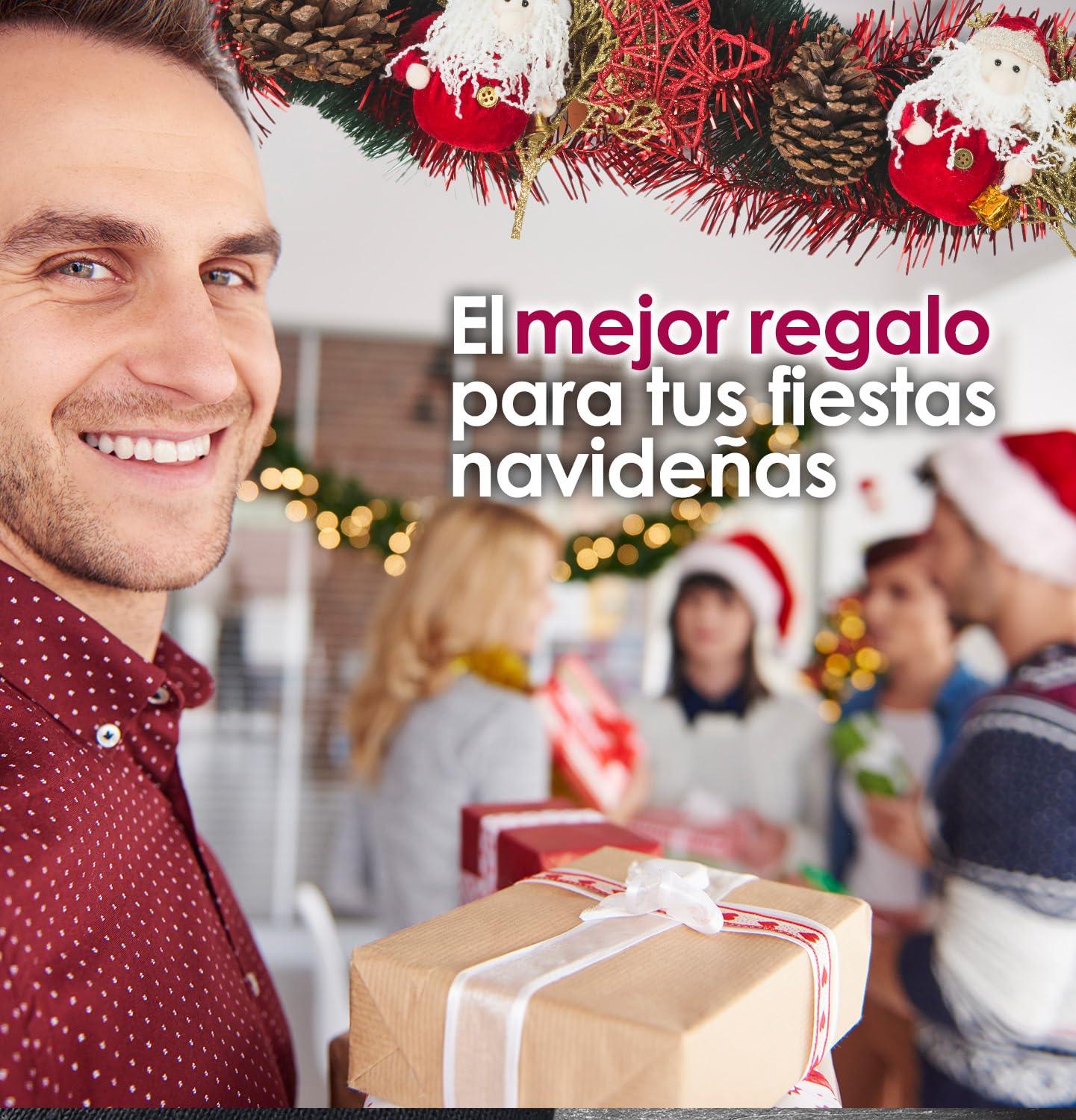 Cesto Gourmet para oferecer M | Perfeita como presente cesta de Natal para empresas, presunto ibérico de isca vinho tempranillo creme de morcela e creme de sobretudo par par PX pack polvones e balões