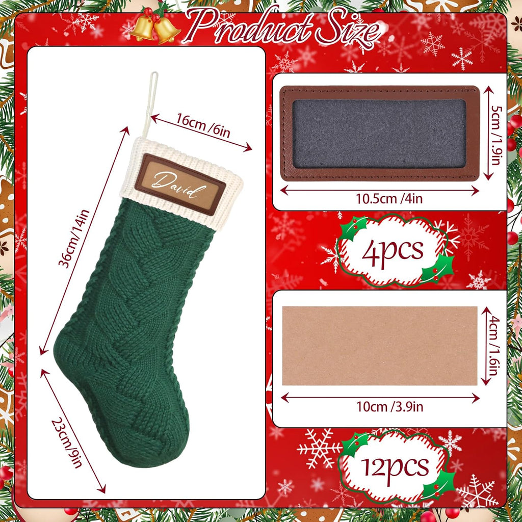Dremisland Meias de Natal personalizadas meias natalícias de tecido com nome botas médias de Natal grande pendurar meias natalícias pai Natal Stocking para lareira decoração