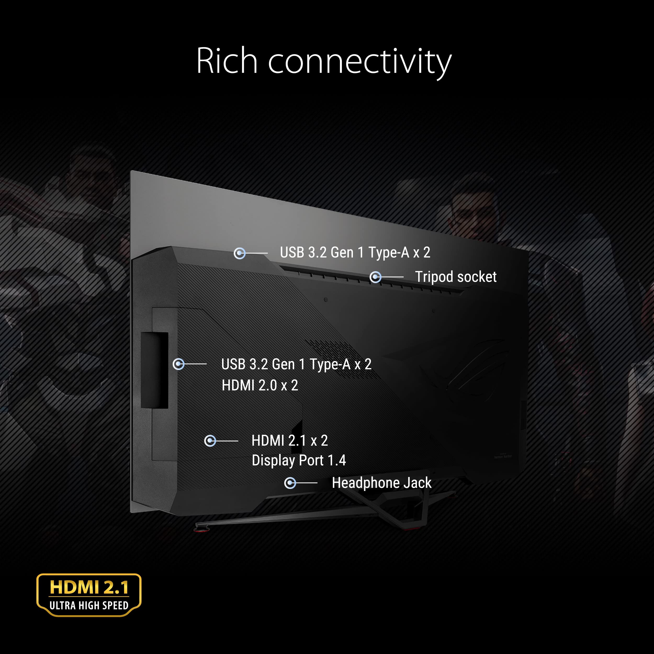 ASUS ROG Strix XG49VQ, Curved Ultra-Wide Gaming Monitor (3840 X 1080P, 144 Hz, USB 3.0 Freesync 2 HDR, Displayhdr 400, 125% sRGB, Dci-P3. 90%, Shadow Boost), 49", Black