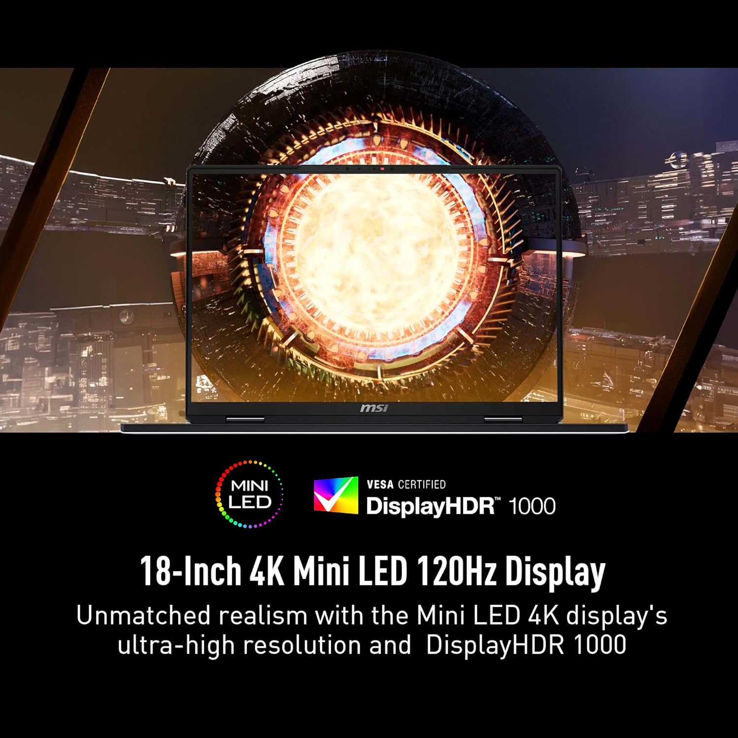 MSI Titan 18 HX AI 18" 120Hz MiniLED UHD+ Gaming Laptop: Intel Ultra 9-285HX, NVIDIA Geforce RTX 5090, 64GB DDR5, 6TB NVMe SSD, Thunderbolt 5, Wi-Fi 7, Win 11 Pro: Black A2XWJG-614US