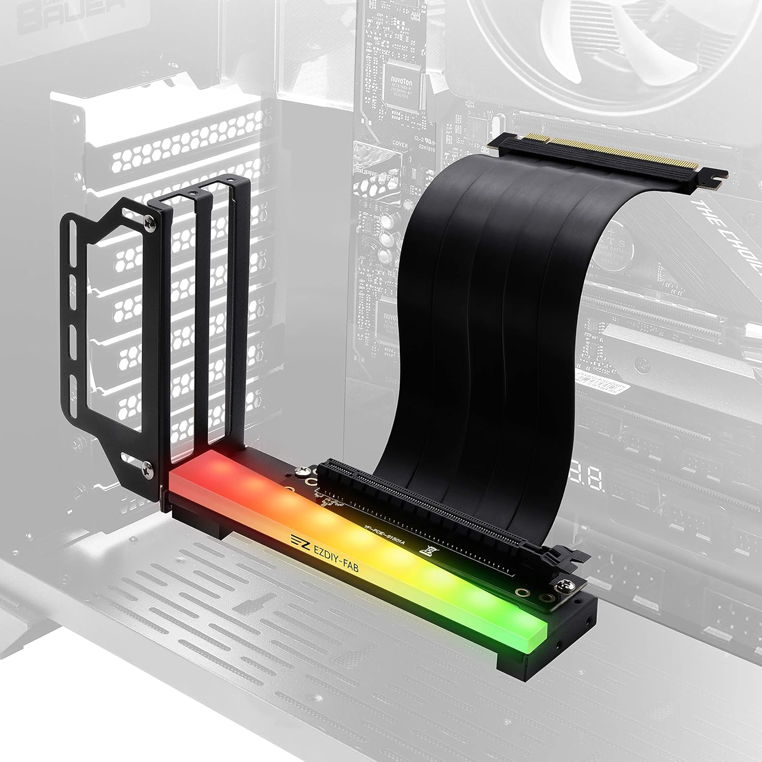 EZDIY-FAB Suporte de placa gráfica vertical com LED ARGB 5V 3Pin, montagem GPU, kit de suporte VGA para placa de vídeo com cabo vertical PCIE3.0 - preto