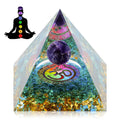 1 Piece Orgonite Authentic Orgonite Pyramid Orgonite Pyramid 3D Resin Pyramid Craft Crystal Crushed Stone Decoration Desk Living Room Bedroom Office