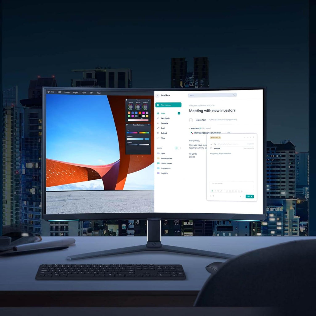 Samsung 32" Odyssey Neo G8 (G85NB) 4K UHD 240Hz 1ms G-Sync 1000R Curved Gaming Monitor, Quantum HDR2000, AMD FreeSync Premium Pro, Matte Display, DisplayPort, Black & White, LS32BG852NNXGO