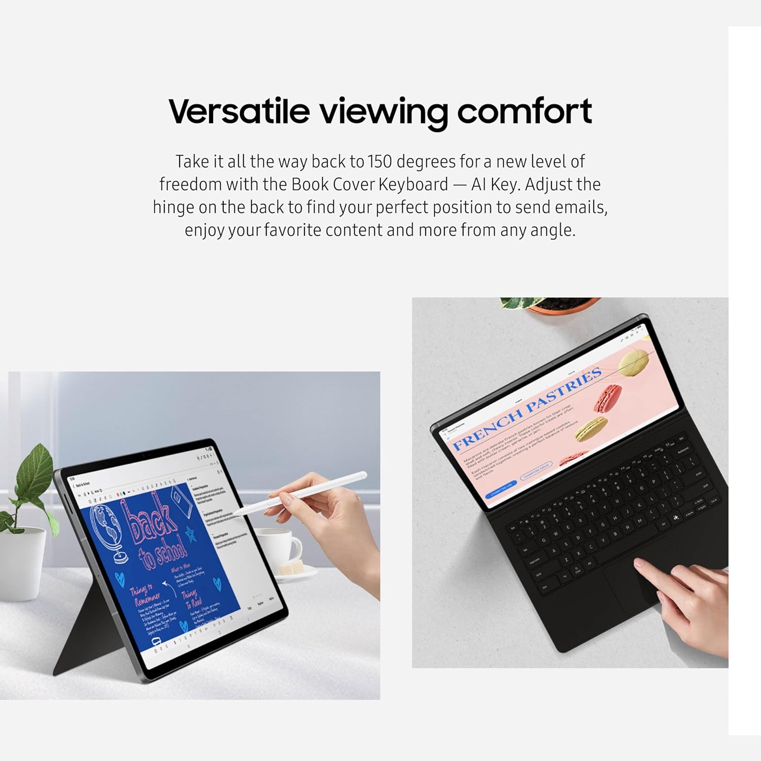 Samsung Galaxy Tab S9 | S9 FE | S10 FE, FE Book Cover Keyboard AI Key for Galaxy Tab S10 FE, Detachable Platform, PC-Like Experience, Wireless Keyboard Sharing, Black