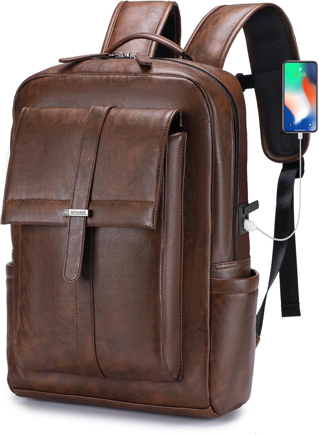 SPAHER Mochila portátil 15,6" mochila de viagem para mulher mochila de transporte impermeável mochila casual unissexo suporte ao ar livre ombro escolar caminhadas bagagem de negócios presente