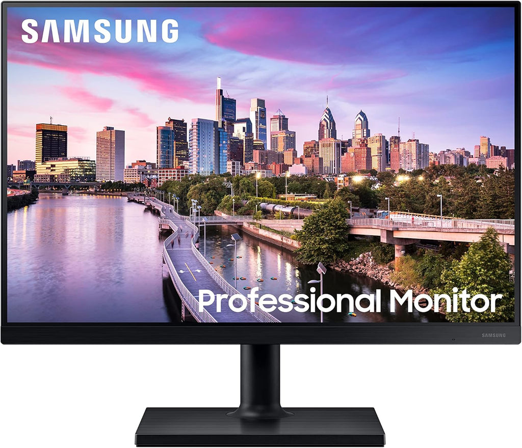 SAMSUNG FT45 Series 24-Inch FHD 1080p Computer Monitor, 75Hz, IPS Panel, HDMI, DisplayPort, USB Hub, Built-in Speakers, Height Adjustable Stand, 3 Yr WRNTY (LF24T450FZNXGO),Black