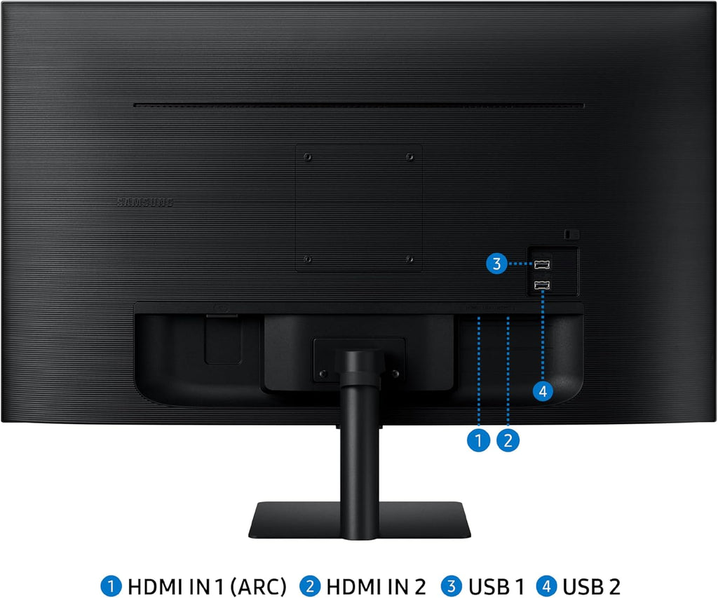 SAMSUNG 27-Inch M5 (M50D) Series FHD Smart Monitor with Streaming TV, Speakers, HDR10, Gaming Hub, Multiple Ports, Workout Tracker, Vision Accessibility Tools, LS27DM500ENXGO, 2024