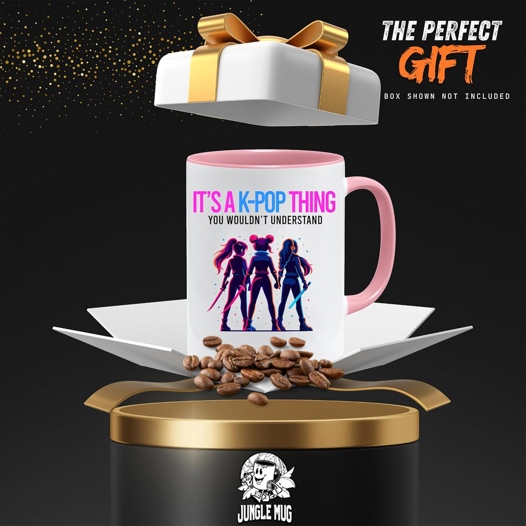 kpop Caneca de anime com texto "It's a Kpop Thing" | Ideia de presente divertida para fãs de anime | Caneca de merchandising Kpop para escritório ou escola |