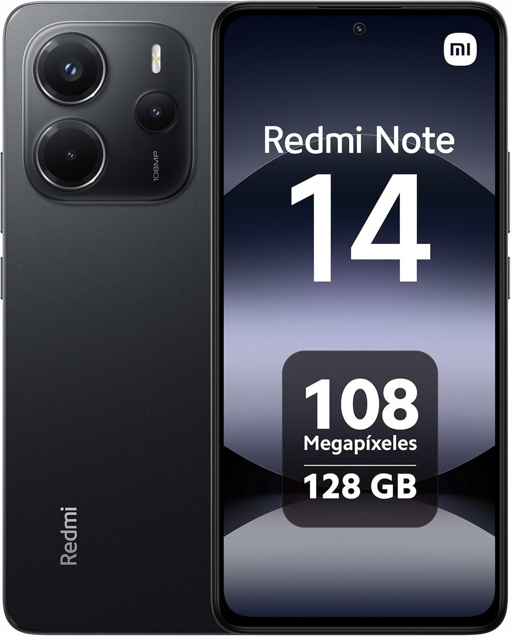 XIAOMI Redmi Note 14 - Smartphone de 6+128GB, Pantalla de 6.67" AMOLED FHD+ 120Hz, MediaTek Helio G99-Ultra, cámara de 108MP, TurboCharge 33W, 5500 mAh, Cargador no Incluido, Negro (Versión ES)