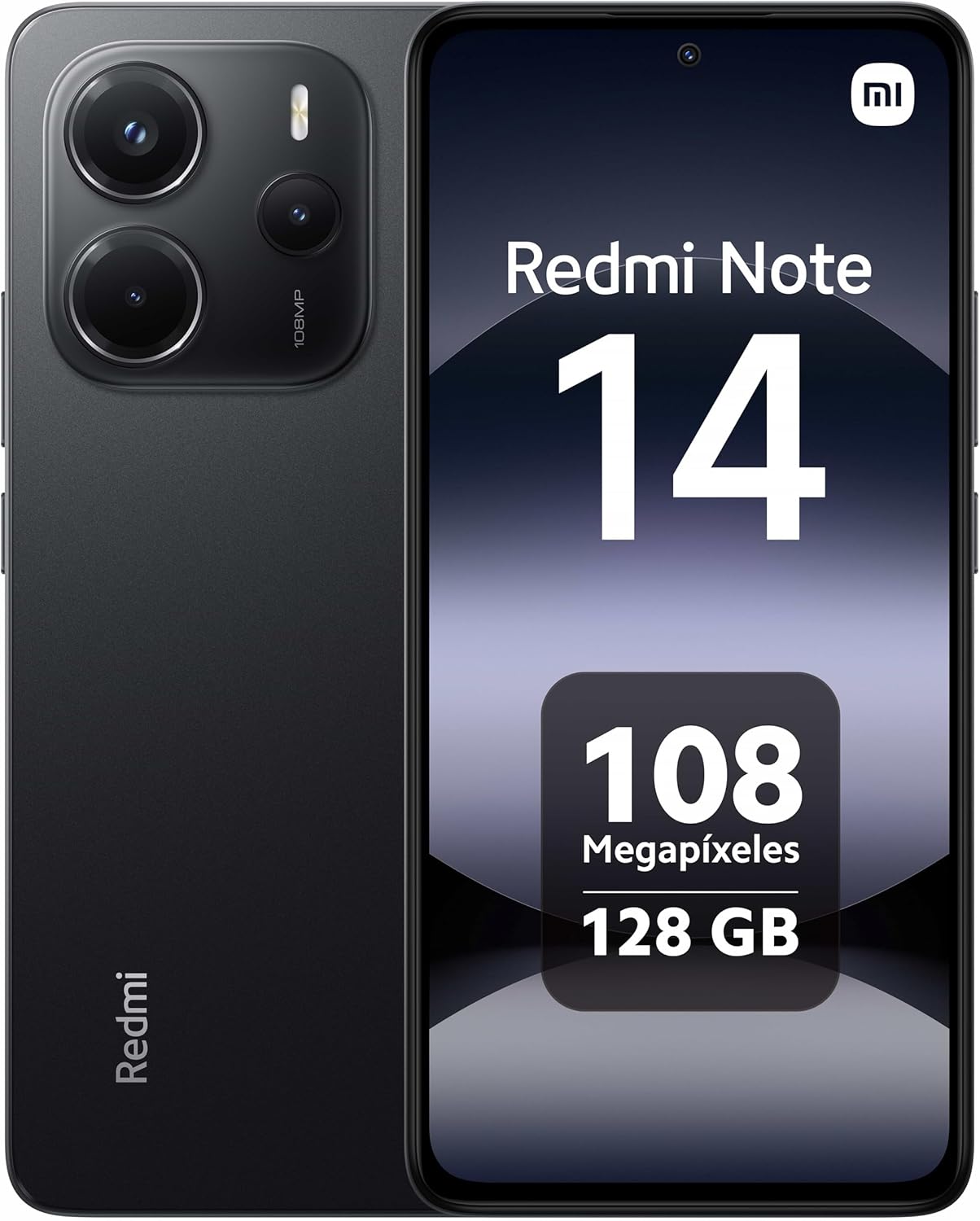 XIAOMI Redmi Note 14 - Smartphone de 6+128GB, Pantalla de 6.67" AMOLED FHD+ 120Hz, MediaTek Helio G99-Ultra, cámara de 108MP, TurboCharge 33W, 5500 mAh, Cargador no Incluido, Negro (Versión ES)