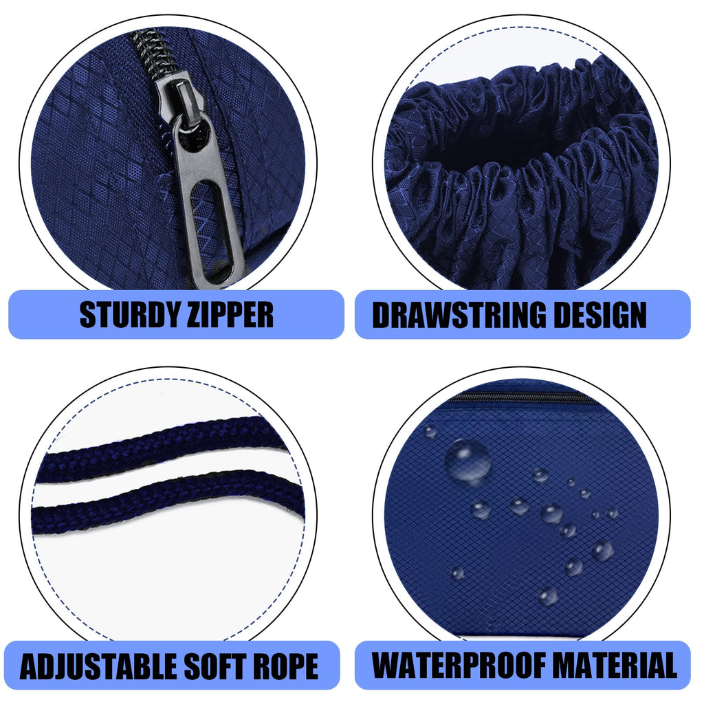 Jsdoin Waterproof Drawstring Bag for Gym, Sports Drawstring Backpack, Sports Bag, Zipper, School, Beach, Holiday, Swimming, Travel