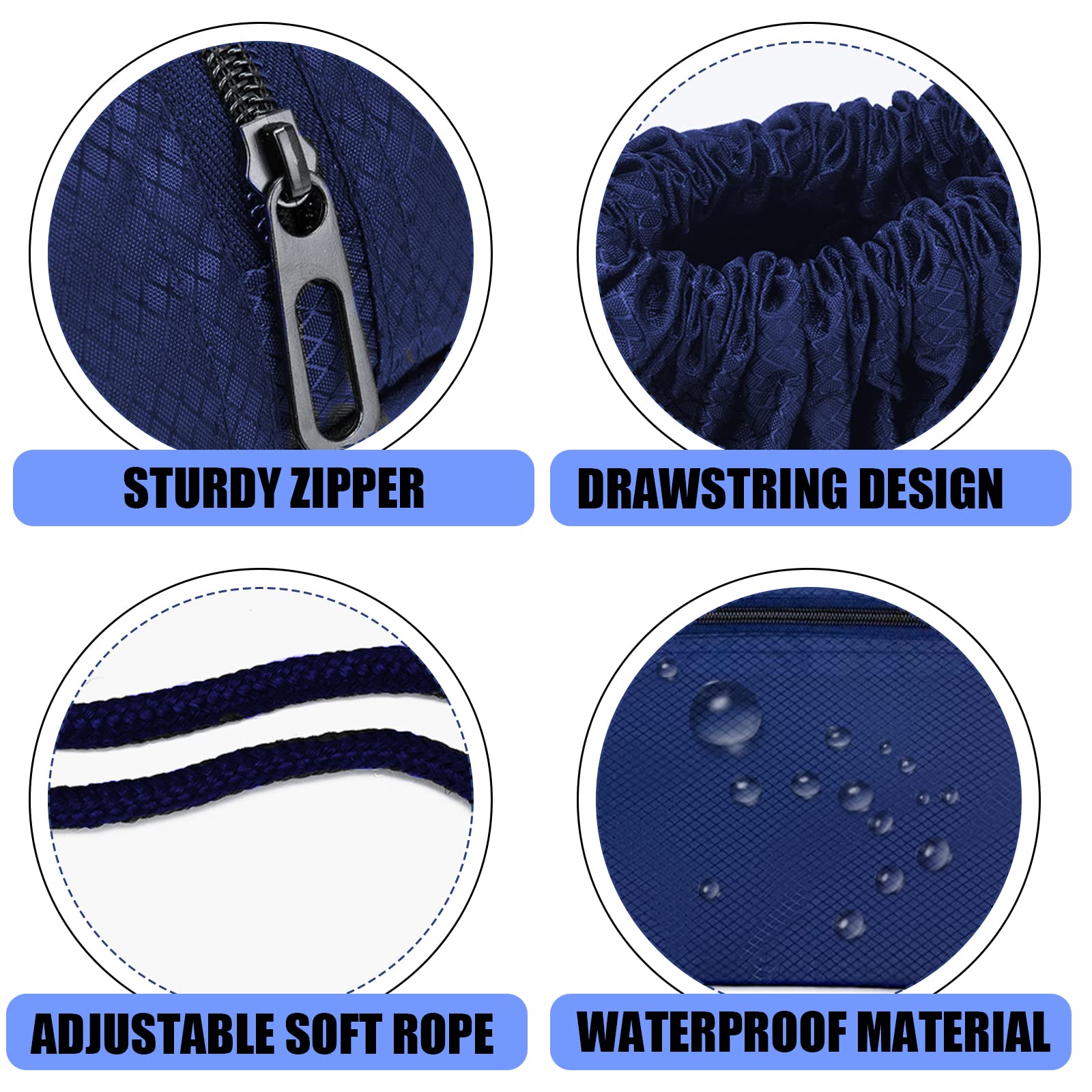 Jsdoin Waterproof Drawstring Bag for Gym, Sports Drawstring Backpack, Sports Bag, Zipper, School, Beach, Holiday, Swimming, Travel